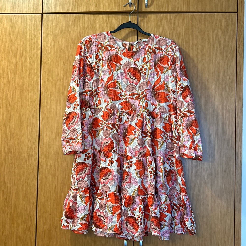 Zara Scarlet and White Floral Mini Dress